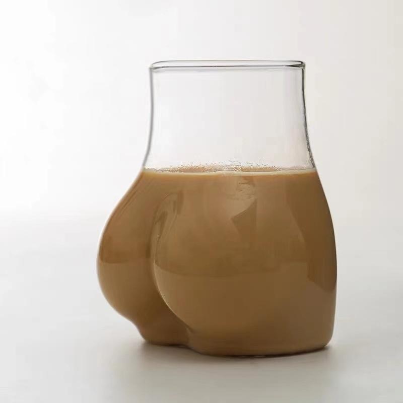 Vtipné Skleněné Pohárky Tvaru Zadku Průhledné Pítko Hip Cup Zadnice Pivní Sklenice Kreativní Sklenice na Koktejly Kávu Whiskey