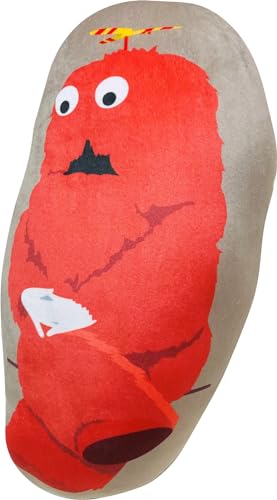 

MORIPiLO Gachapin and Mukku Body Pillow (Soft and Squishy Die-Cut Cushion) Soft and Soft to the Touch, Plush Toy, Nap Pillow, Red, 18x35x10cm, Ponkick