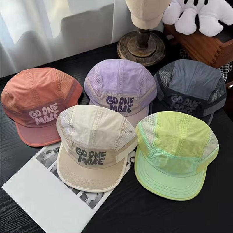 Letter Printing Quick-drying Hat Drawstring Design Japanese Style Short Brim Baseball Cap Thin Adjustable Sun Visor Cap Unisex