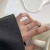 Real  Sterling Silver Minimalist Geometric Round Rings for Women Trendy Fine  Opening Irregular Accessories