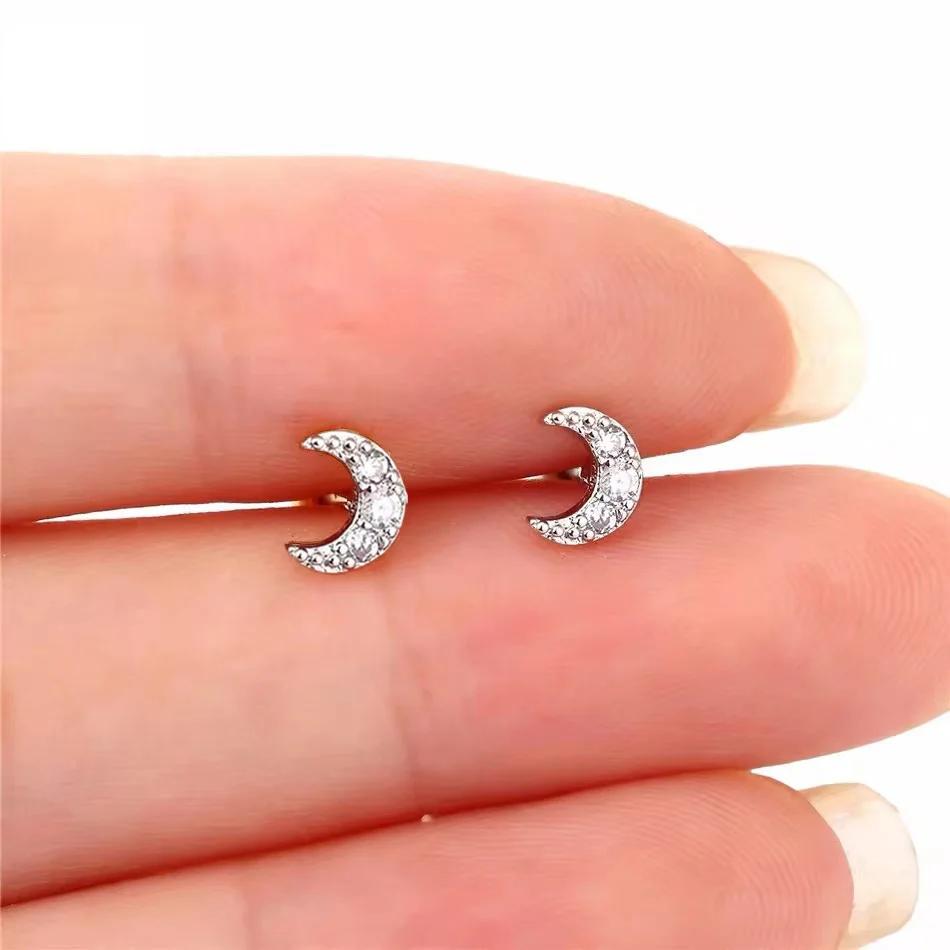 Cute Mini Mouse Stud Earrings for Women with Zircon Girls Piercing Jewelry Gift