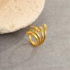 GEMCHIC Women's Geometric Irregular Stainless Steel Rings Gold Plated Fashion Statement Jewelry