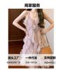 Temperament Advanced Sense Pleated Heavy Industry Fluffy Cake Suspender Skirt Design Sense Niche Super Good-looking Dress Summer