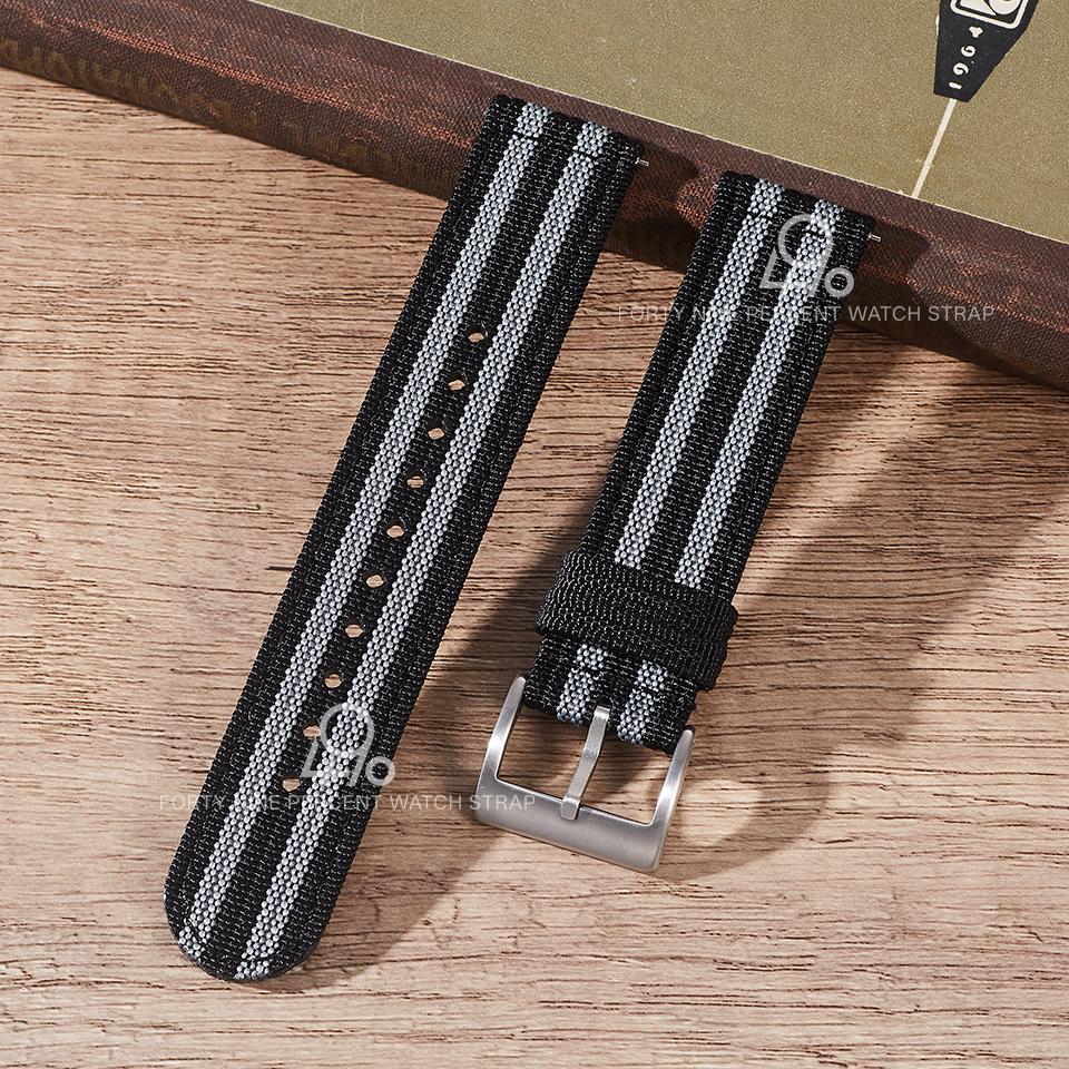 Quick Release 18/19/20mm Fabric Watch Band Man Bracelets 21/22/24mm Two Piece Ribbed Nylon Watch Strap for Seiko Omega Watches
