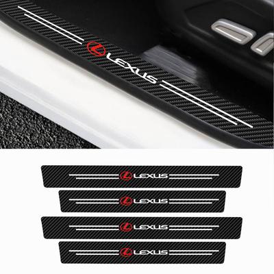 4 Pièces Plaques de Seuil de Porte de Voiture Décoration Autocollants Fibre de Carbone Pour NX IS 250 RX GS UX RX300 RX350 CT200H GX460 ES LX Fsport GX
