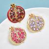 Red Crystal Pomegranate Plant Brooch Pins For Women Summer Jewelry Gift Bag Suit Accessory
