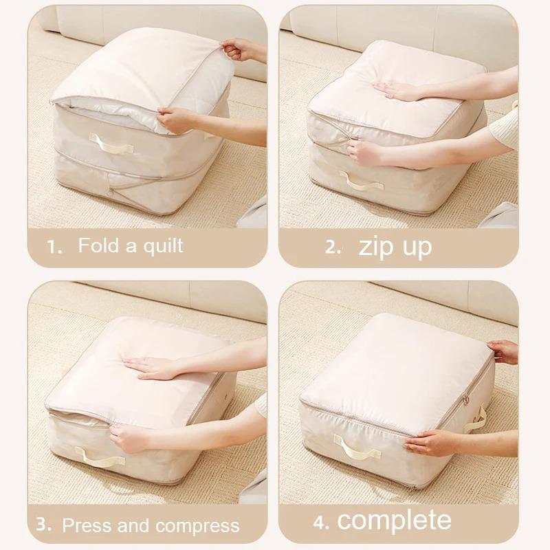 1PC Quilt Storage Bag Bedroom Cloth Compression Bag Large Capacity Duvet Storage Bag Wardrobe Organizer Save Space Compressible