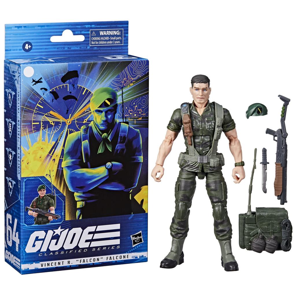 G.I. Joe Classifieds Vincent R. Falcon Action Figure 64 Premium Collectible Toy, Multiple Accessories, 6-inch Scale, Custom Package Art