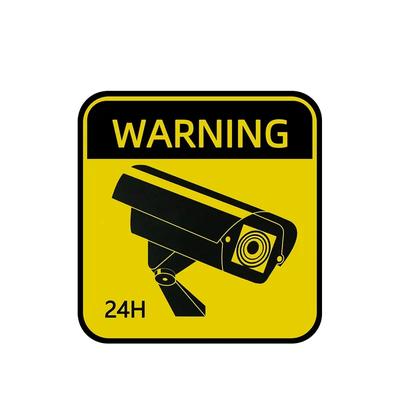מדבקת אזהרה למצלמת אבטחה (CCTV) בגודל 5 ס"מ, מדבקת אזעקת השגחת וידאו עמידה למים ולקרינת שמש לרכב