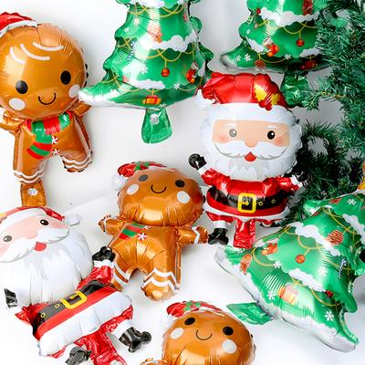 60/1 Stück Weihnachtsbaum Folienballons Weihnachtsthema Weihnachtsmann Lebkuchenmann Ballon Kinderspielzeug Neujahrsparty Dekorationszubehör