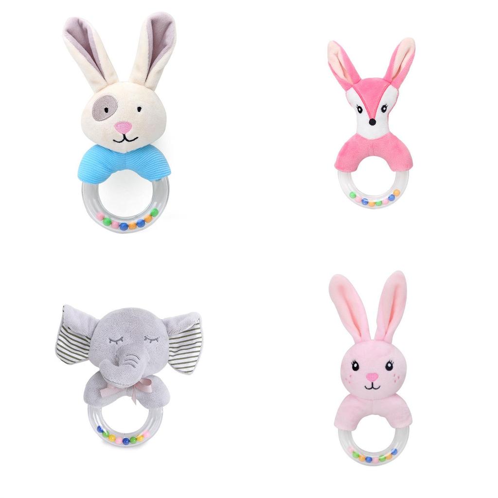 Baby Fox Rabbit Sheep Plush Rattle With Colorful Beads For Early Childhood Development
