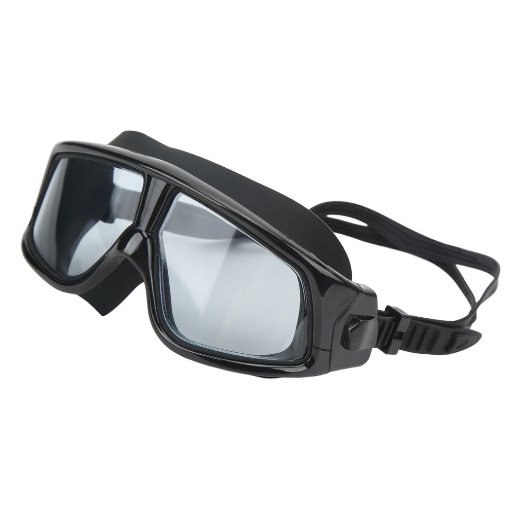 Swimming Goggles Prevent Fog UV Protection Wide View Diving Glasses with Storage Case for Adults Black