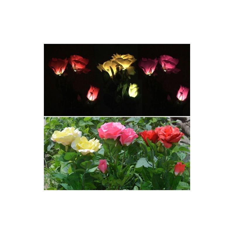 Versatile Solar Power Lily Rose Garden Stake Lamp Enhancing Landscape With Timeless Charm