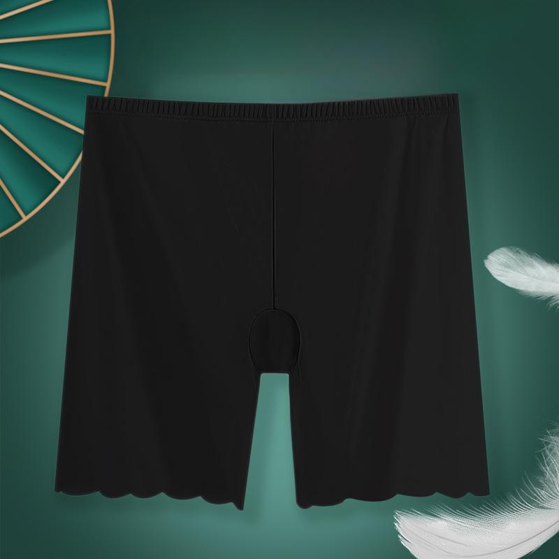 Damskie nowe cienkie spodnie ochronne Plus Size Ice Silk Base antypoślizgowe bokserki