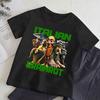 Italian Brainrot Animals T-shirt for Children Tung Tung Tung Sahur Tee Top Kids Cartoon Short Sleeve Sunmer Black Clothes Gift