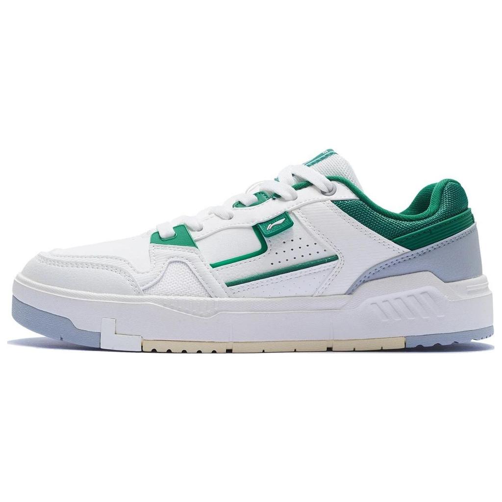 Li Ning ACE V2 Textile, Synthetic Leather Slip Resistant Abrasion Resistant Low top Skateboard Shoes Men's White Green AGCS155-3