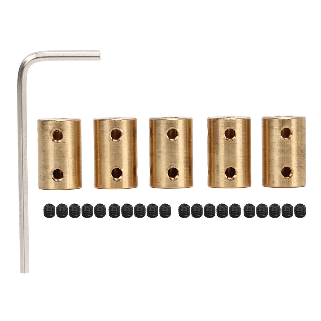 5 Pcs Shaft Coupling 22mm Length 14mm OD 5 To 8mm ID Bore Rigid Coupler Brass Motor Shaft Connector