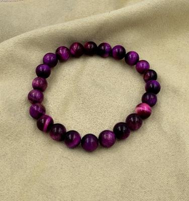 Purple Tiger Eye Bracelet, Energy Focus and  Inner Strength Crystal Beads, Balance Power, Handmade Energy Stone Bracelet