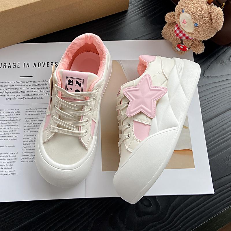 Fashion Sports Women Sneakers Breathble Vulcanized Shoes Pu Cute Cat Cartoon Lace Up Casual White Women Shoes Zapatos De Mujer Female