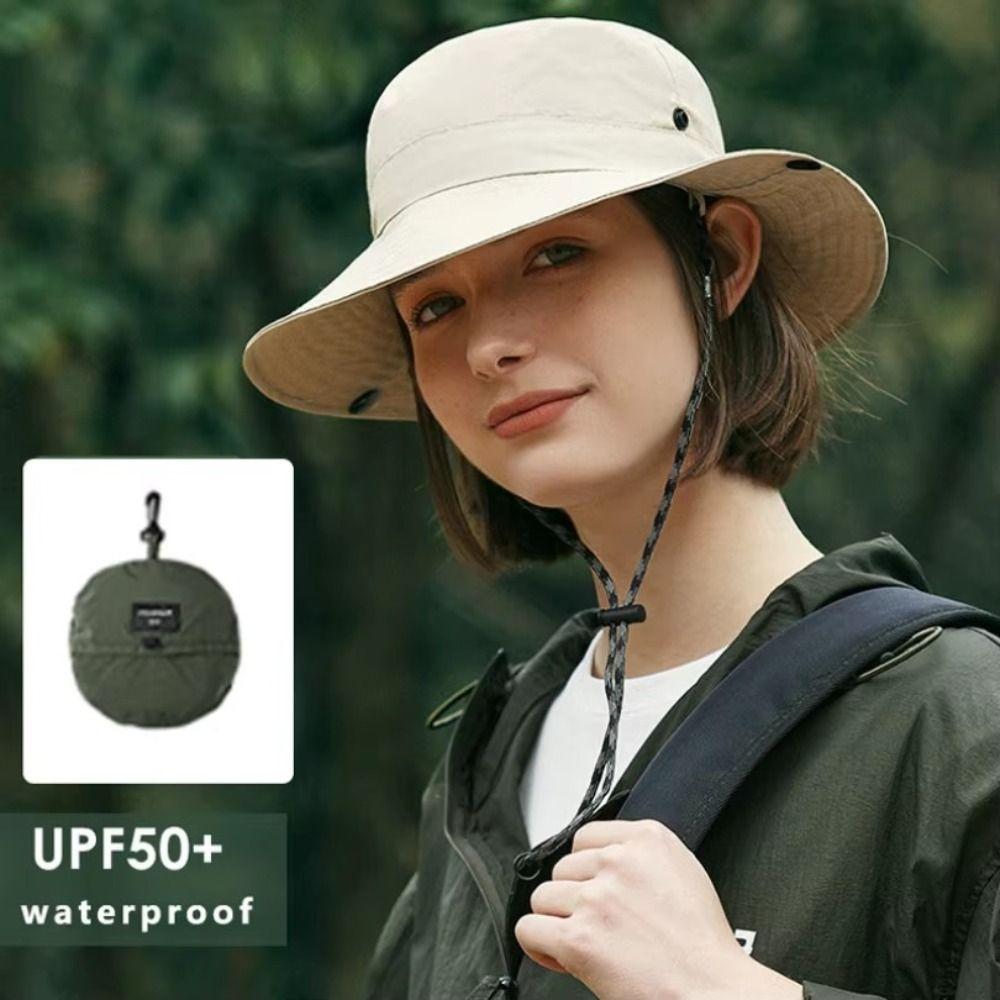 Waterproof Foldable Bucket Hat UPF 50+ Anti-UV Sun Hats Portable Wide Brim Sun Hat  for Men Women