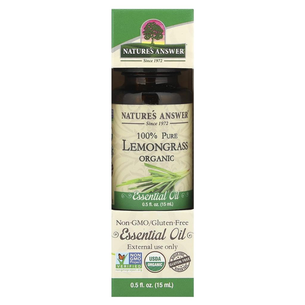 Nature'S Answer, Organic Essential Oil, 100% Pure Lemongrass, 0.5 Fl Oz (15 Ml)