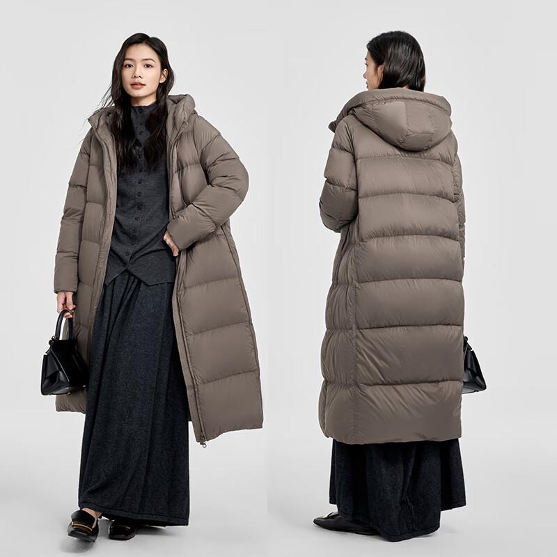 Qianrengang Women's Long Hooded Puffy Down Jacket
