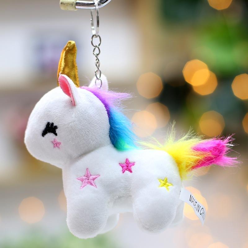 

New Unicorn Plush Toy Dolls Small Pendant Bags Keychain Ornaments Dolls for Girlfriend The white star unicorn weighs 30 grams