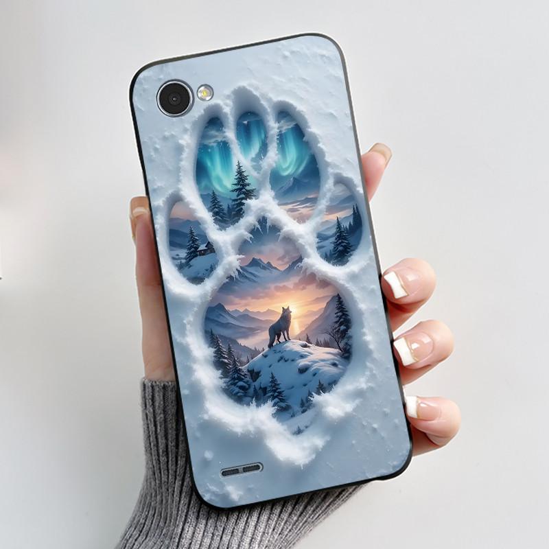 For LG Q6 Q6 Plus Q6a Case Luxury Cute Love Rabbit Funny Soft Silicone Black TPU Protective Cover LG q6 X600L X600K Phone Casing