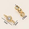 10Pcs 14/18K Gold Color Plated 2 Holes with Zircon Connect Charms Pendants for DIY Bracelet Necklace Jewelry Making Accessories