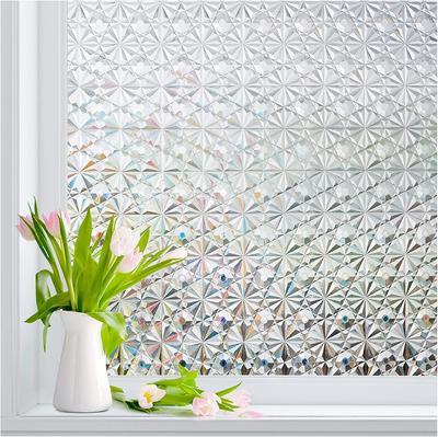 Fenster Sichtschutzfolie Milchglas Regenbogen Haftfolie Badezimmer Statisch 3D Diamant Prisma Dekorationsaufkleber Blickdicht Sonnenschutz