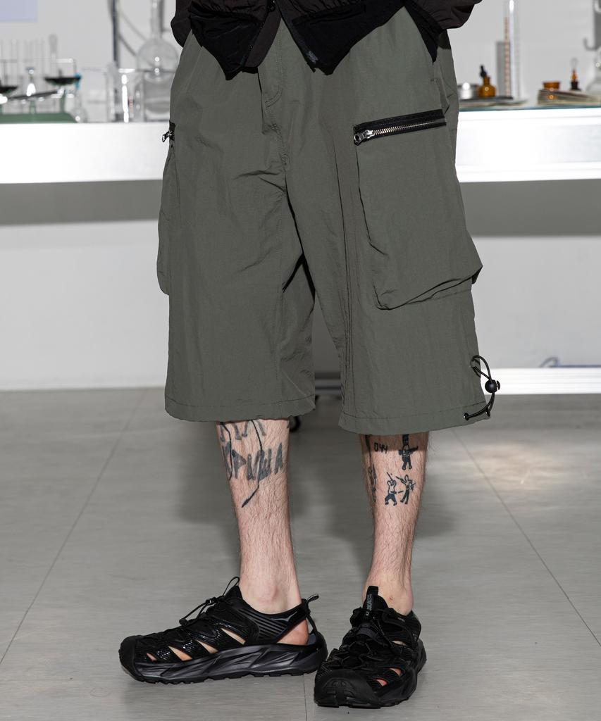 GLACK Gp037 Solid Cargo Bermuda Pants (Olive)