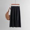 French Style New Simple and Versatile High Waist Pure Color Knitting Skirt Solid Color Knitted Skirt