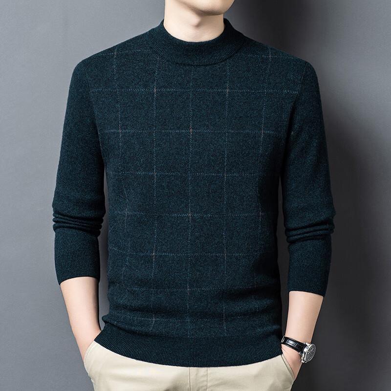 Firstview Men's Thickened 98% Wool Round Neck Pullover