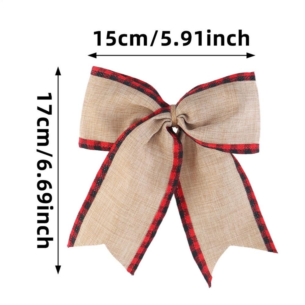 10Pcs Christmas Bows Xmas Tree Hanging Ornament Decorations for Home DIY Wreath Bowknot Noel Navidad New Year Gift Wrap