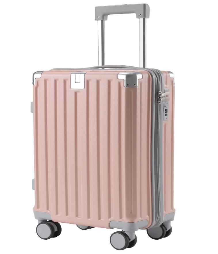 

Новый чемодан с карданным колесом, большой вместимости, пароль, прочный пароль, студенческий чемодан на колесиках, стиль молнии 37x23x57cm розовый