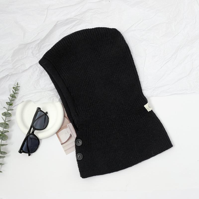 Hat scarf integrated hat women's fashion warm balaclava hat knitted scarf