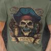 Vintage Pirate Skull Shirt | Gothic Buccaneer Skeleton Tee | Nautical Skull Graphic T-Shirt | Dark Pirate Gift for Men