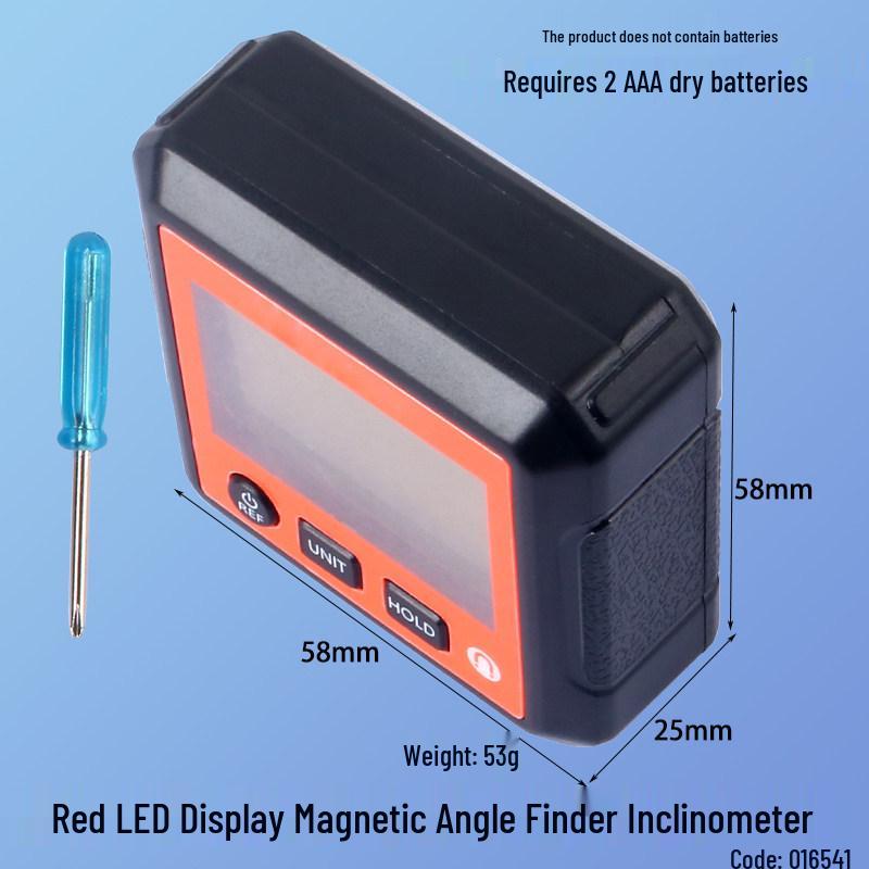 Magnetic Digital Protractor with LCD Display - 90° Portable Angle Finder
