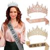 Luxury Crystal Crown & Sash Set for Birthday Girl – European & American Style Headwear Accessories