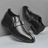 New Pointed Belt Buckle Patchwork Leather Shoes Men Designer Monk Strap Loafers Formal Wedding Prom Dress Homecoming Footwear