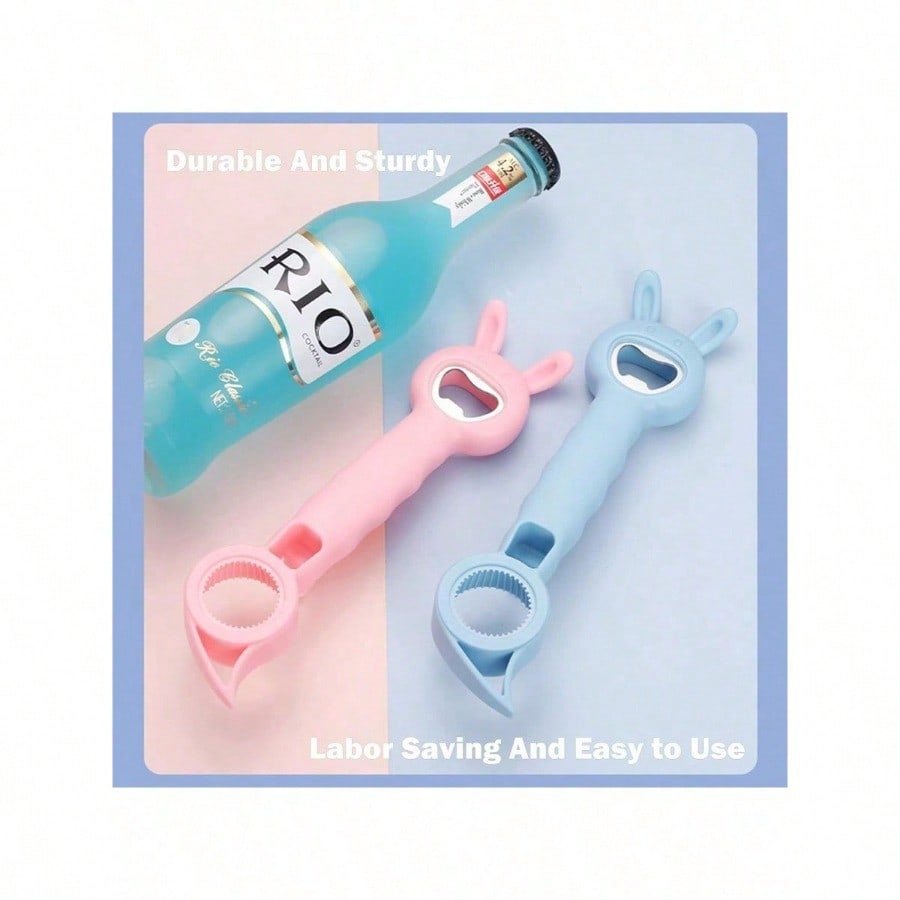 1 Piece ,4 In 1 Opener ,Multi Function For Beer, Beverages, Cans, Easy To Use For Weak Hands , Seniors , Versatile For Kitchen