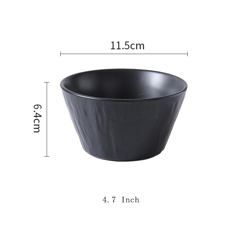 Household Ceramic Rice Bowls 4.7 Inch Stone Pattern Underglaze Colour Simple Dining Tableware Japanese New Creative Solid Bowl