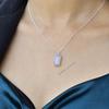 Natural Moonstone necklace Rainbow moonstone necklace for her Healing crystal handmade necklace Sterling silver necklace Bridesmaid gift