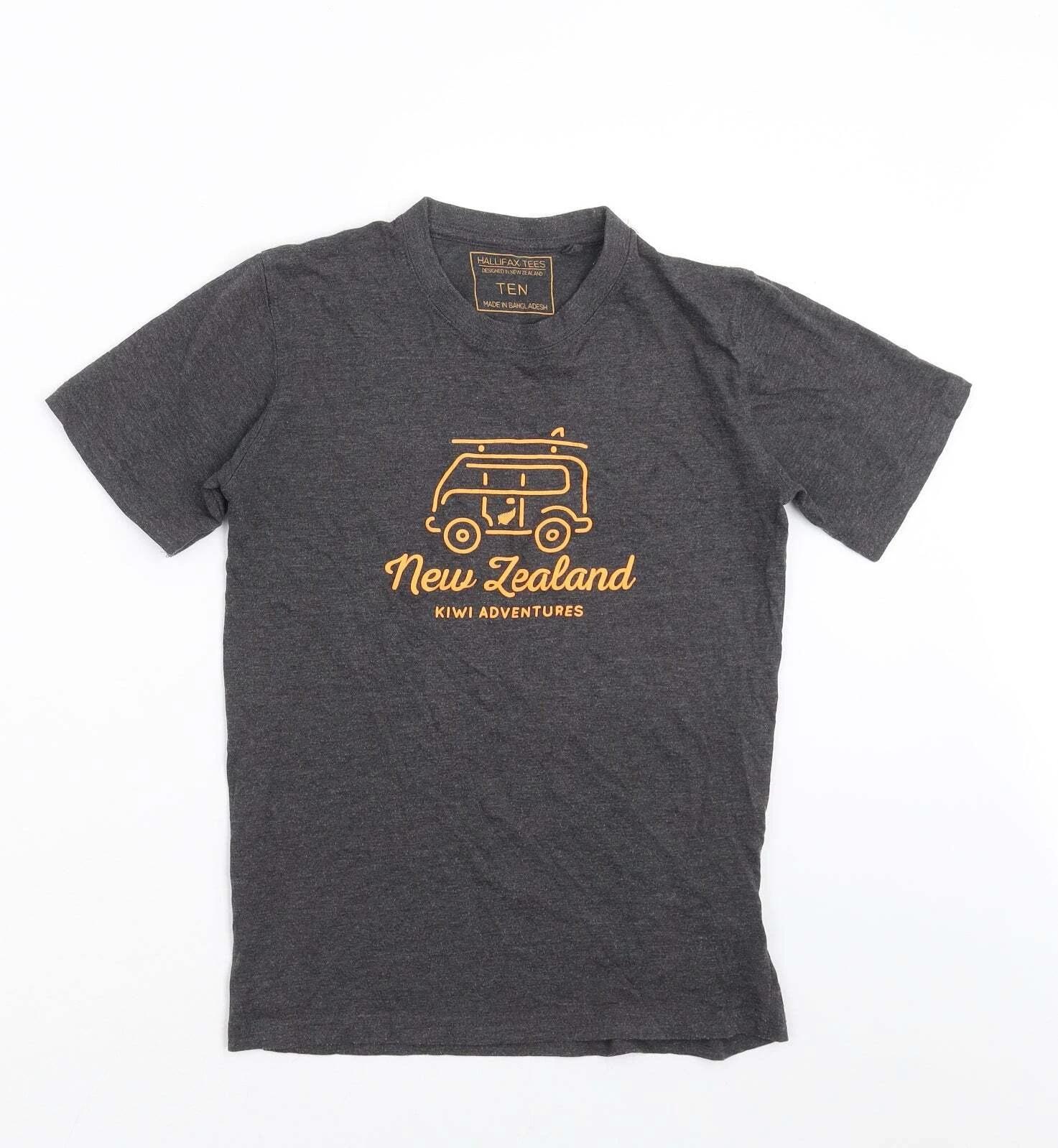 Halifax Womens Grey Cotton Blend T-Shirt Size 10 - New Zealand S