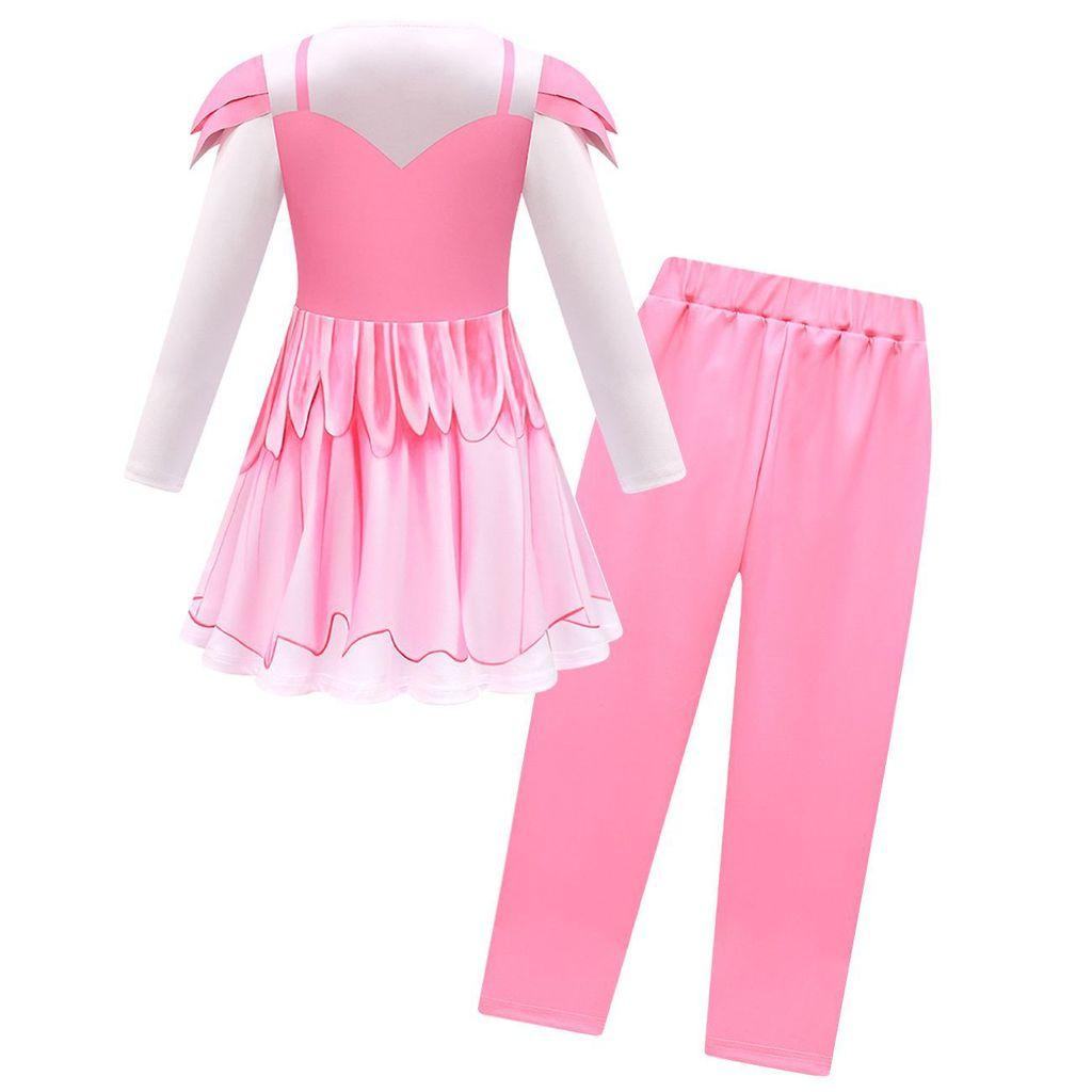 Kids Girls Anime Cartoon Animals Miss Printed Dress Pants Clothes Set Outfit Halloween Cosplay Costumes