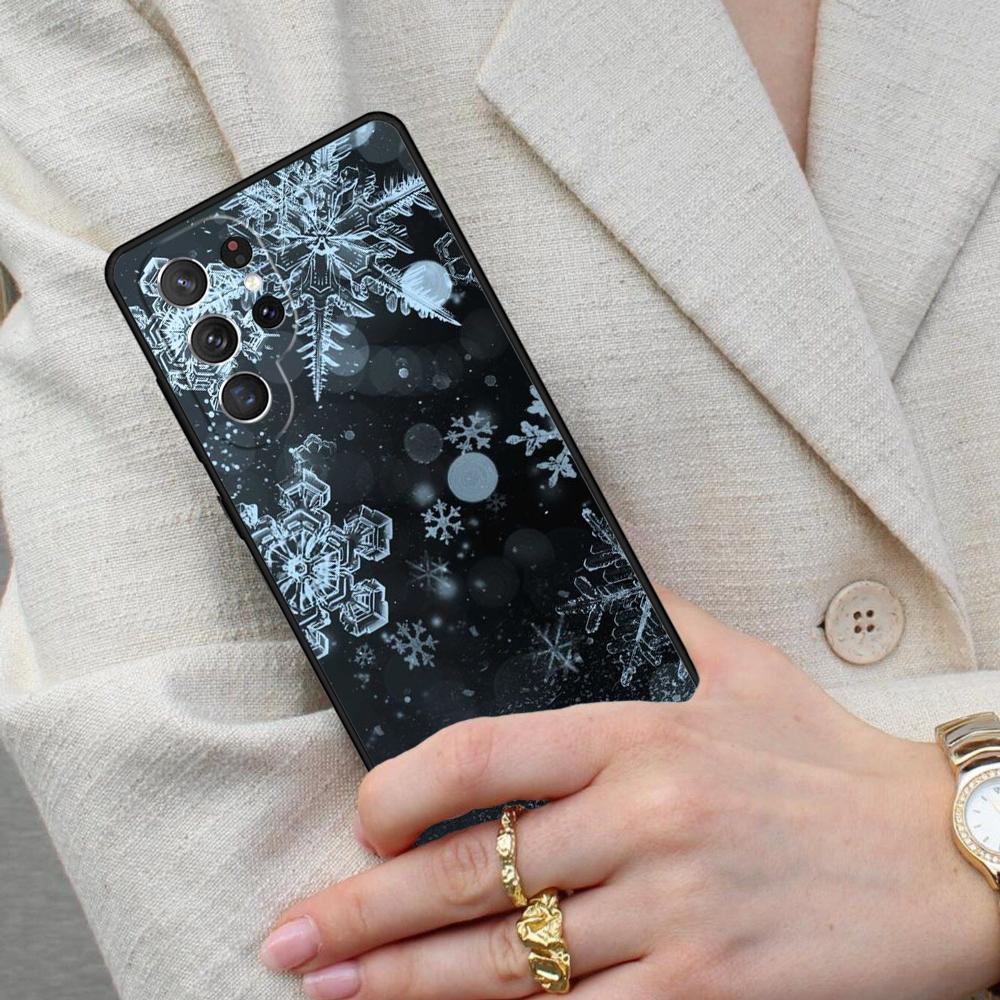 Snow Snowflake Winter Cell Phone Case for Samsung Galaxy S26 Ultra S25 S24 S23 S22 S21 S20 Note10 Cover Galaxy S23+