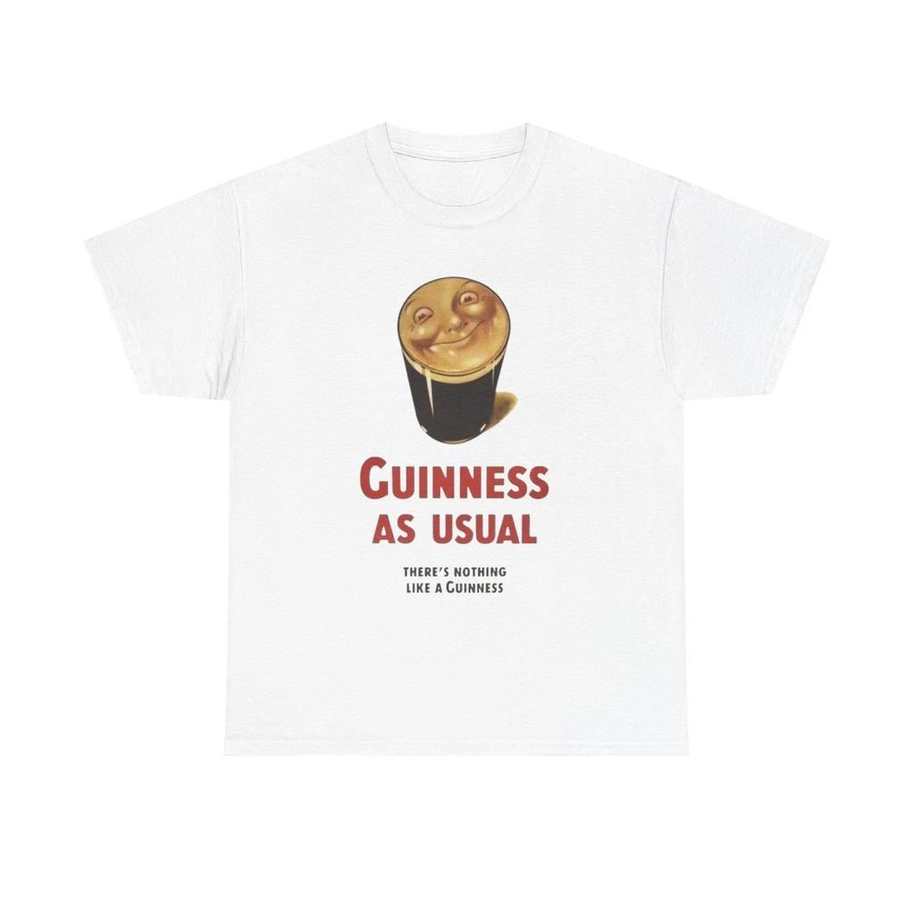 T-shirt Vintage Birra Guinness Unisex Cotone Pesante Maglietta Regalo