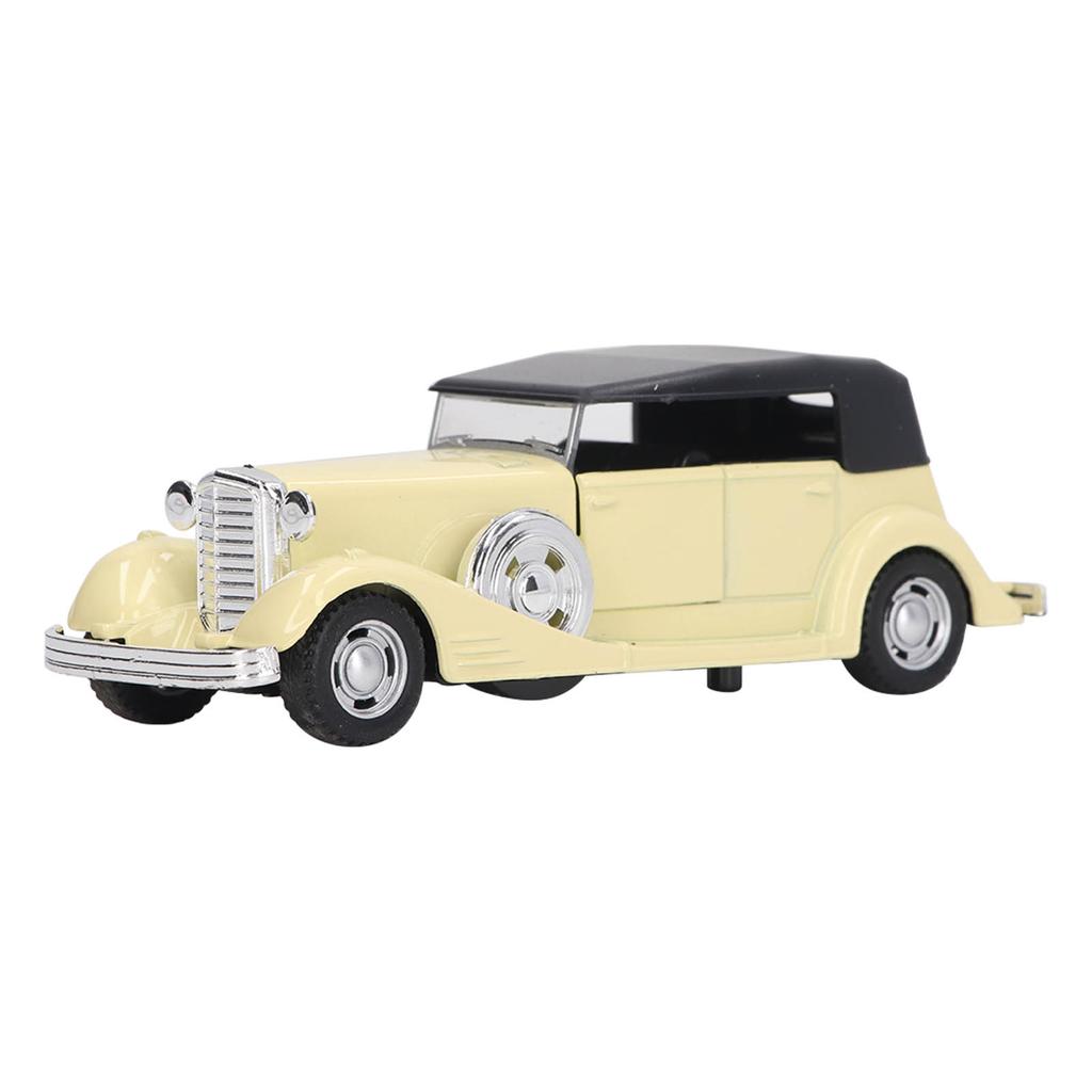1:32 Classic Car Model Alloy Vintage Toy Open Doors Model Antique Pullback Car Toy Beige