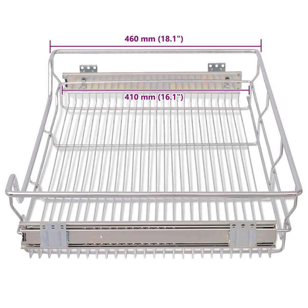 Built in Basket Drawer Slides 2 pcs Silver 800 mm