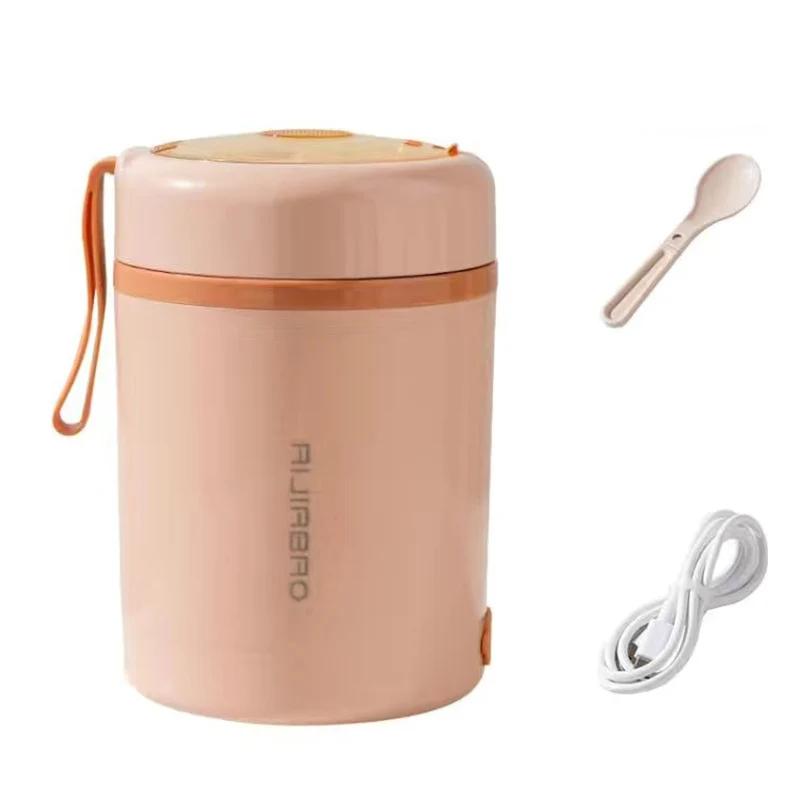 USB Stainless Steel Electric Lunch Box 0.6L 5V 12V 24V Worker Travel Camping Portable Food Heated Warm Container Car Office Set